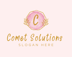 Beauty Watercolor Wreath logo design