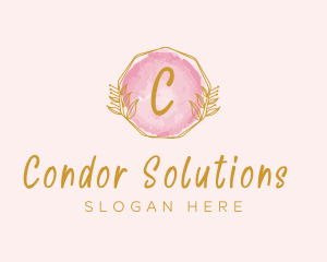 Beauty Watercolor Wreath logo design