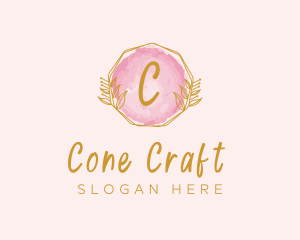 Beauty Watercolor Wreath logo design