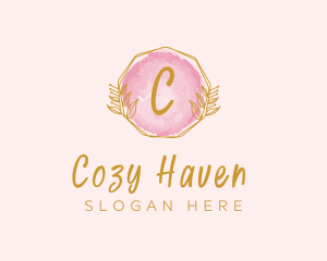 Beauty Watercolor Wreath logo design