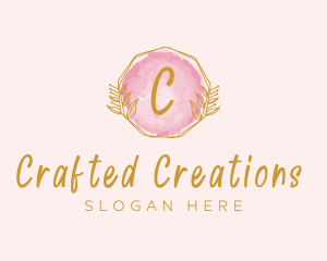 Beauty Watercolor Wreath logo design