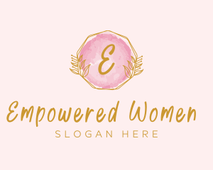 Beauty Watercolor Wreath logo design