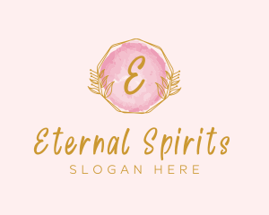 Beauty Watercolor Wreath logo design