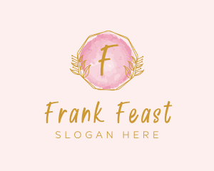 Beauty Watercolor Wreath logo design