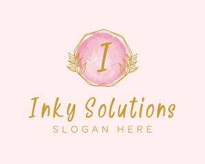 Beauty Watercolor Wreath logo design