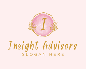 Beauty Watercolor Wreath logo design