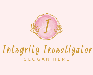 Beauty Watercolor Wreath logo design