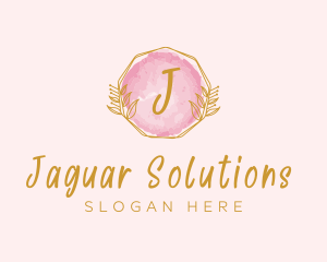 Beauty Watercolor Wreath logo design