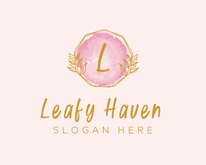 Beauty Watercolor Wreath logo design