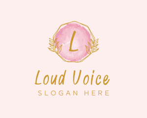 Beauty Watercolor Wreath logo design