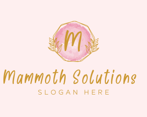 Beauty Watercolor Wreath logo design