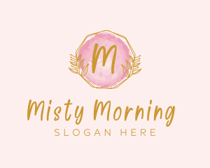 Beauty Watercolor Wreath logo design