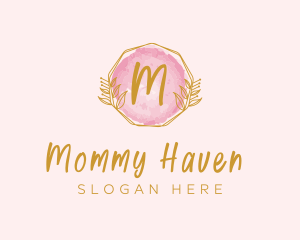 Beauty Watercolor Wreath logo design