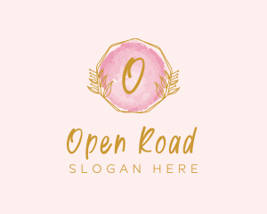 Beauty Watercolor Wreath logo design