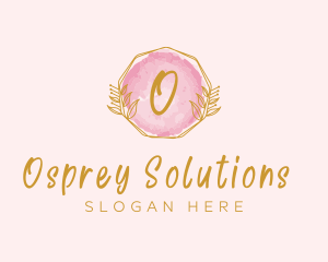 Beauty Watercolor Wreath logo design