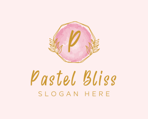 Beauty Watercolor Wreath logo design