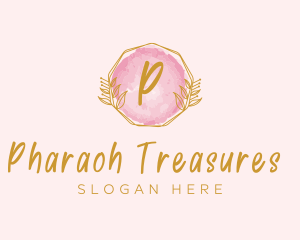 Beauty Watercolor Wreath logo design