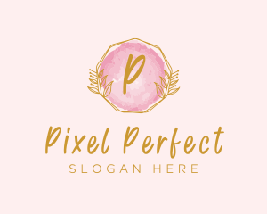 Beauty Watercolor Wreath logo design