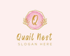 Beauty Watercolor Wreath logo design