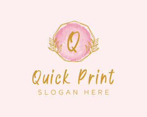 Beauty Watercolor Wreath logo design