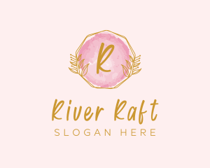 Beauty Watercolor Wreath logo design