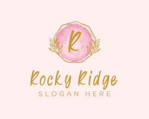 Beauty Watercolor Wreath logo design