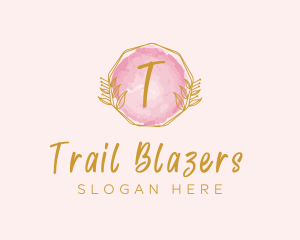 Beauty Watercolor Wreath logo design