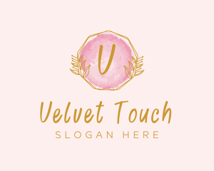 Beauty Watercolor Wreath logo design