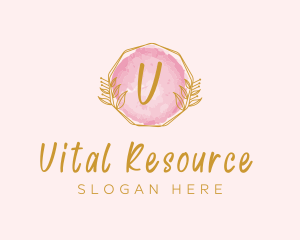 Beauty Watercolor Wreath logo design