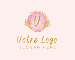 Paint And Sip - Beauty Watercolor Wreath logo design