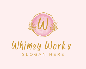 Beauty Watercolor Wreath logo design