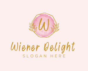 Beauty Watercolor Wreath logo design