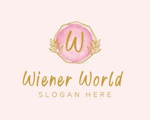 Beauty Watercolor Wreath logo design