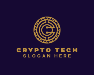 Fintech Cryptocurrency C logo design