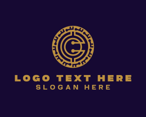 Blockchain - Fintech Cryptocurrency C logo design