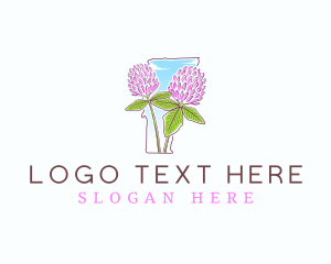 Map - Vermont Clover Flower logo design