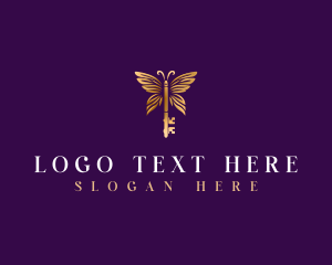 Elegant - Butterfly Key Wing logo design