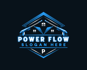 Roof Power Wash Sanitation logo design