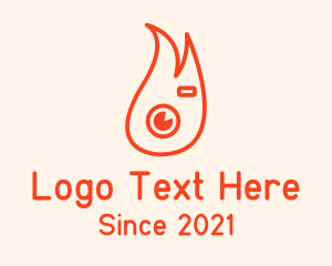 Burn - Flame Camera Lens logo design