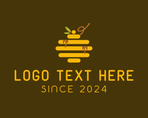 Straw - Minimalist Honey Beehive logo design