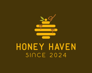 Minimalist Honey Beehive logo design