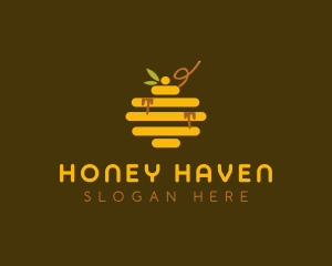 Minimalist Honey Beehive logo design