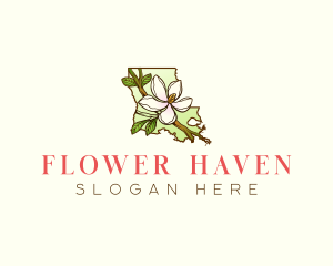 Louisiana Magnolia Flower logo design