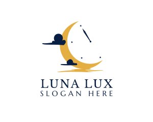 Half Moon - Moon Sky Clock logo design