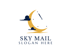 Moon Sky Clock logo design