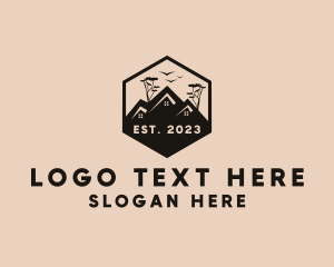 Hostel - Housing Realtor Hexagon logo design