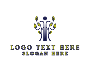 Vegetarian - Human Leaf Tree logo design