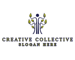 Human Leaf Tree logo design