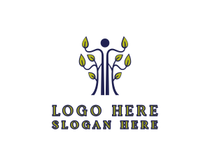 Arborist - Human Leaf Tree logo design