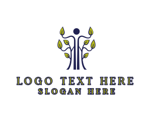 Human - Human Leaf Tree logo design